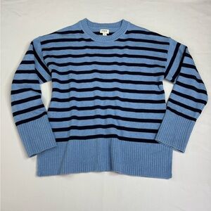 J. Crew Classic Crewneck Striped Crewneck Cotton Oversized Fit Sweater
